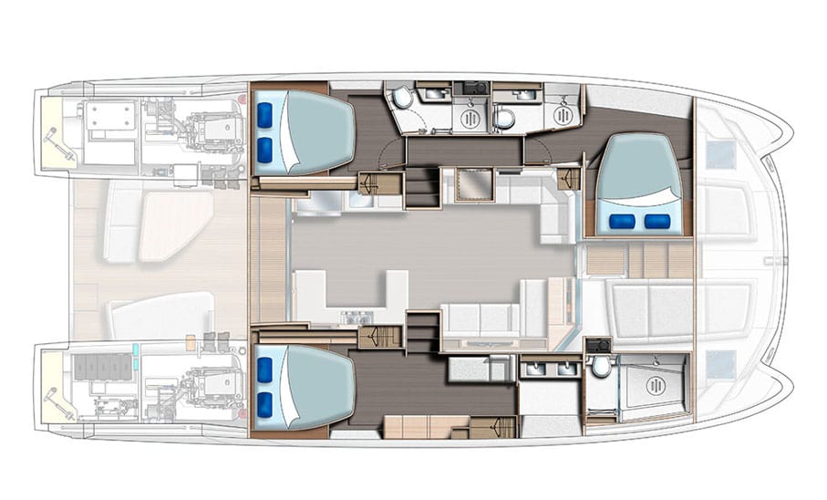 Plan 3 cabines Leopard 53 Powercat