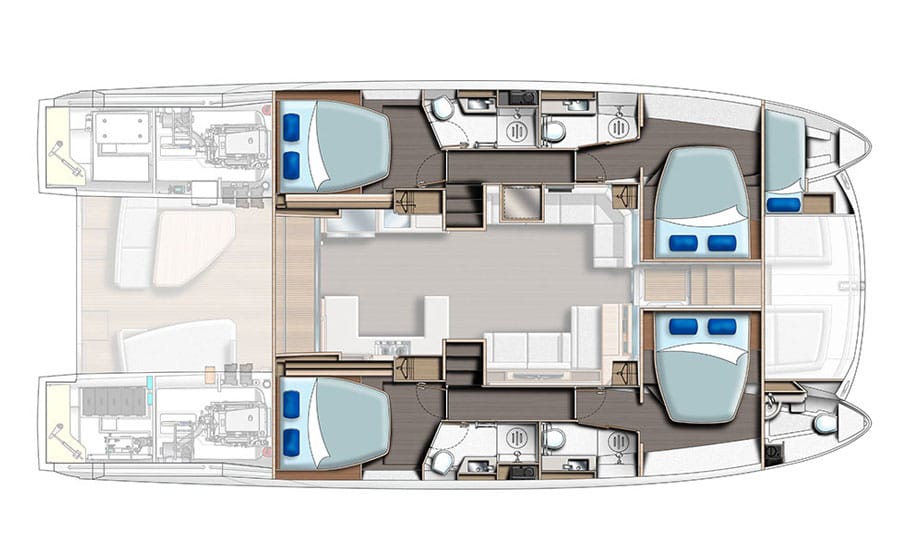Plan 4 cabines Leopard 53 Powercat