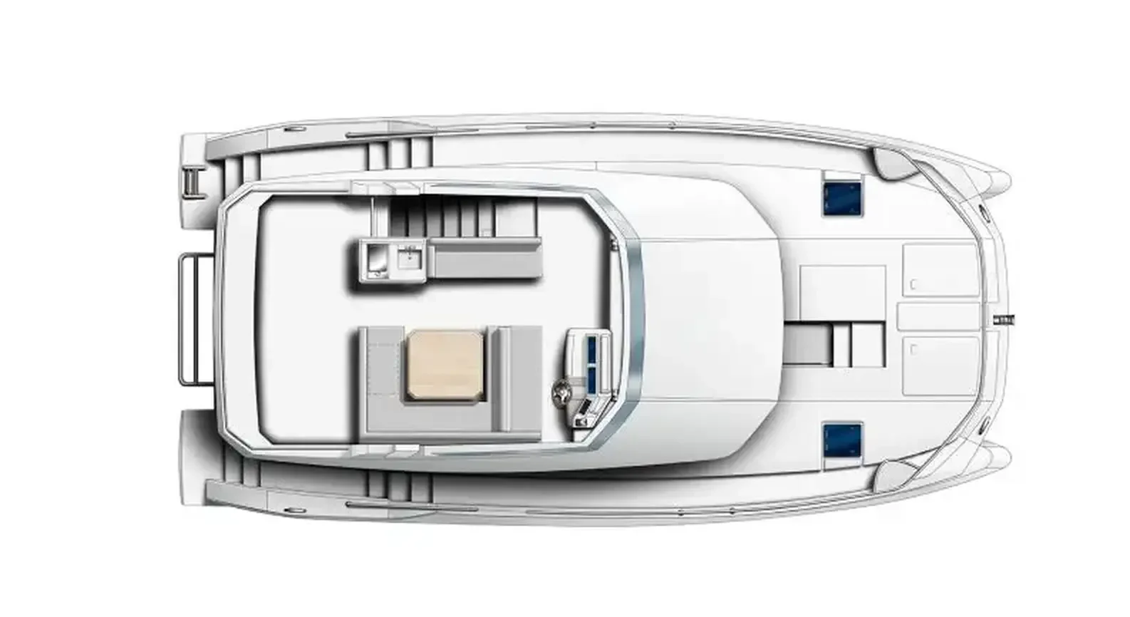 Leopard 40 Powercat - plan du flybridge