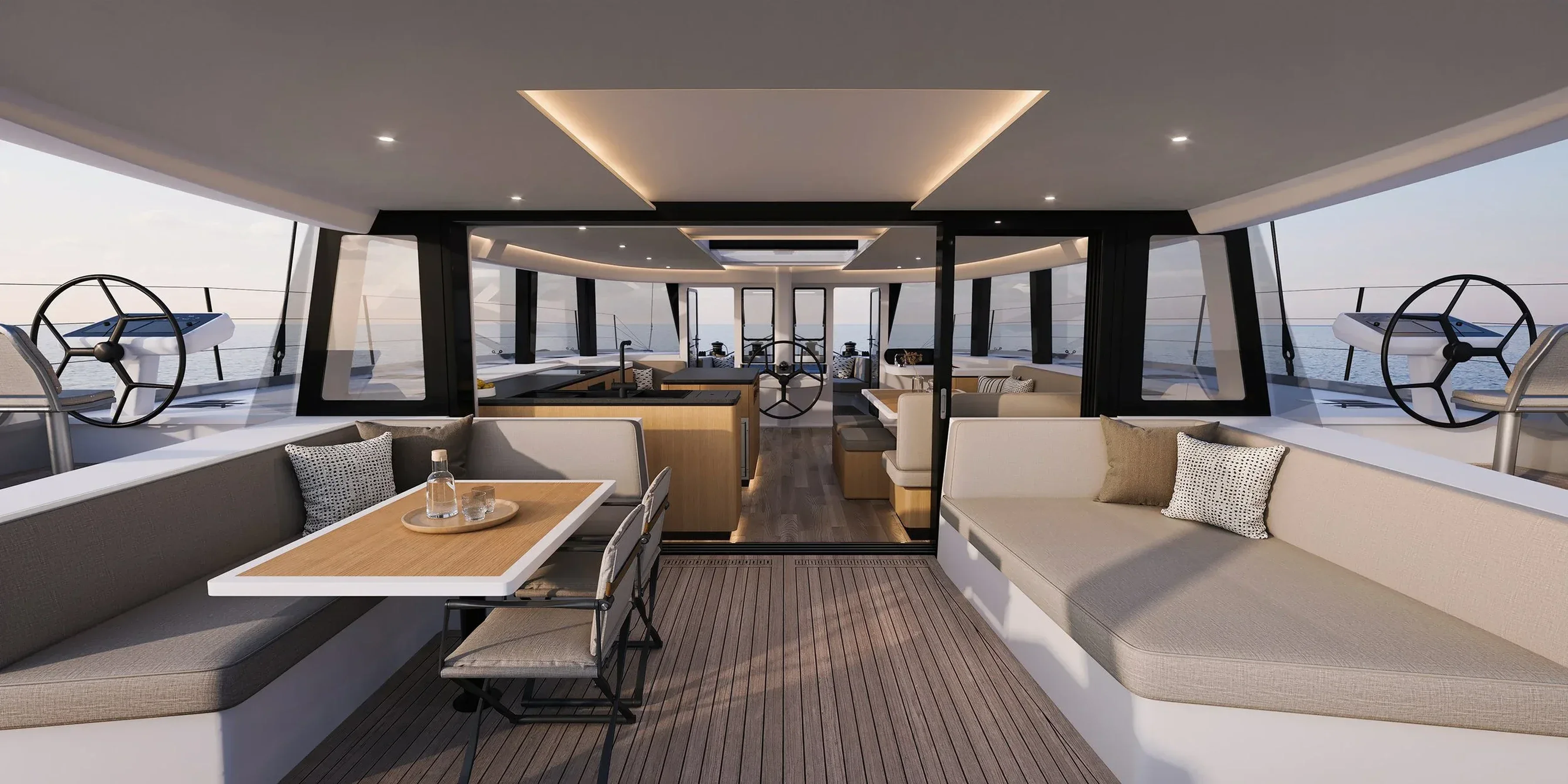 Cockpit arrière et espace de vie extérieur du Kinetic K6